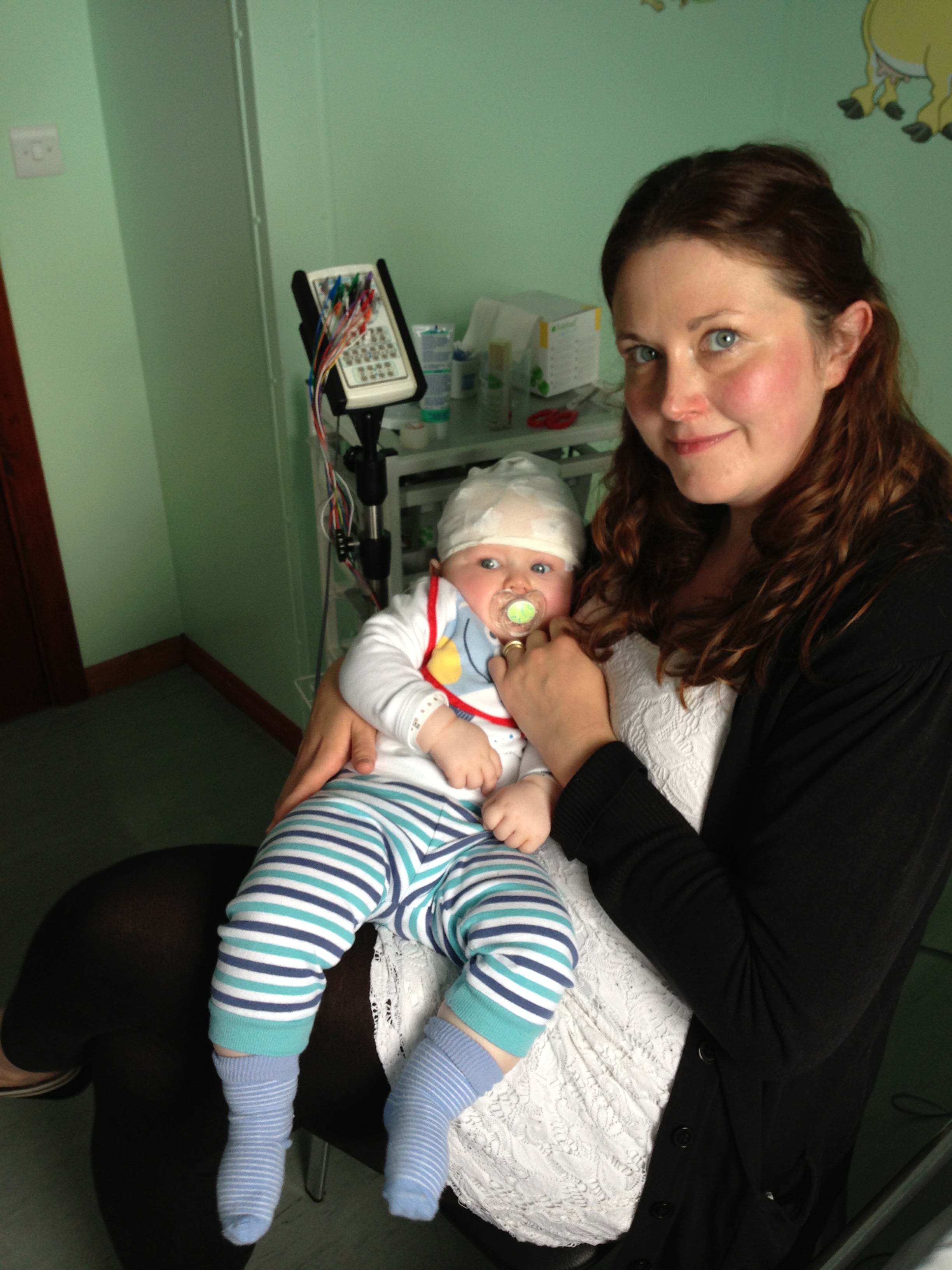 Baby Matthew having an EEG with Emma at Temple Street Children's Hospital